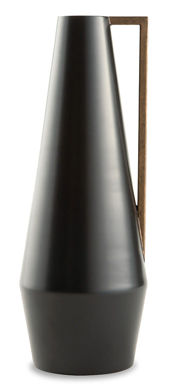 Pouderbell Black/Gold Finish Vase