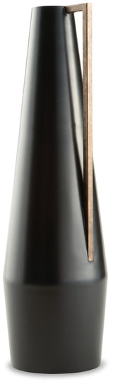 Pouderbell Black/Gold Finish Vase