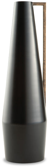 Pouderbell Black/Gold Finish Vase