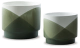 Ardenridge Green/White Planter (Set Of 2)