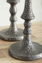 Eravell Pewter Finish Candle Holder (Set Of 3)