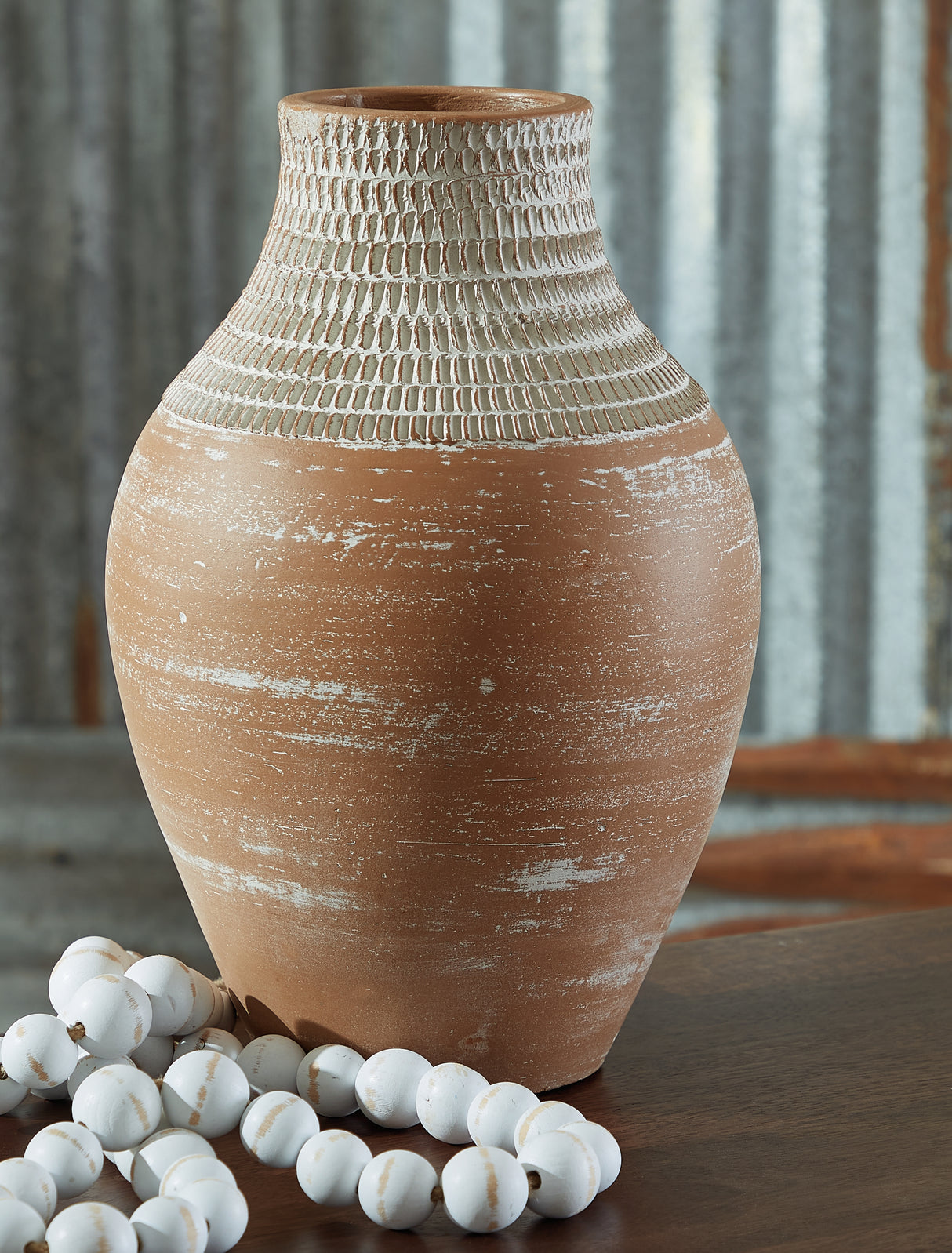 Reclove Distressed White Vase