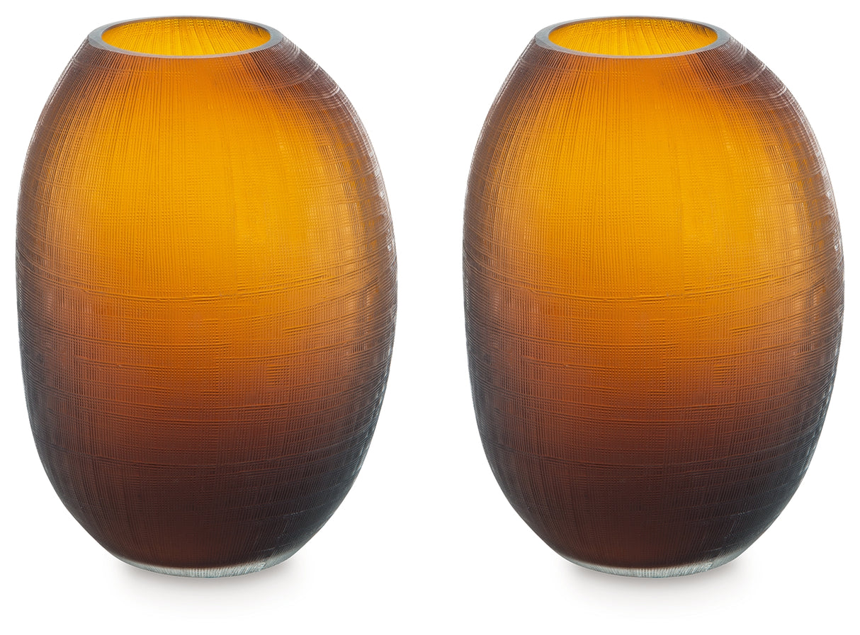 Embersen Amber Vase (Set Of 2)