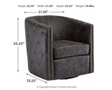 Brentlow Distressed Black Accent Chair