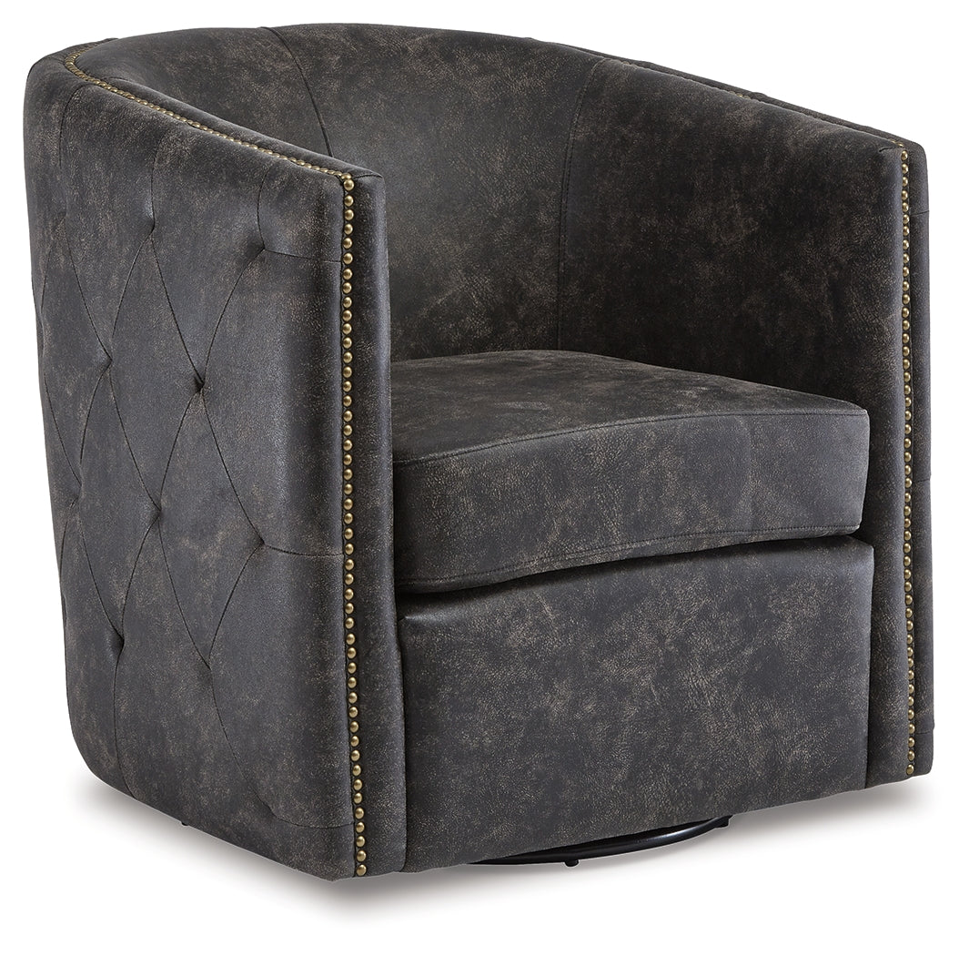 Brentlow Distressed Black Accent Chair