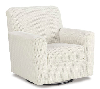 Herstow Ivory Swivel Glider Accent Chair