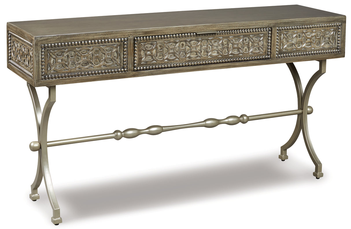 Quinnland Antique Black Sofa/Console Table