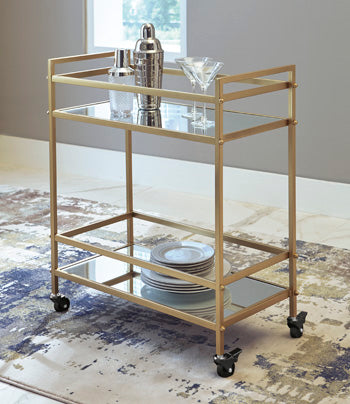 Kailman Gold Finish Bar Cart