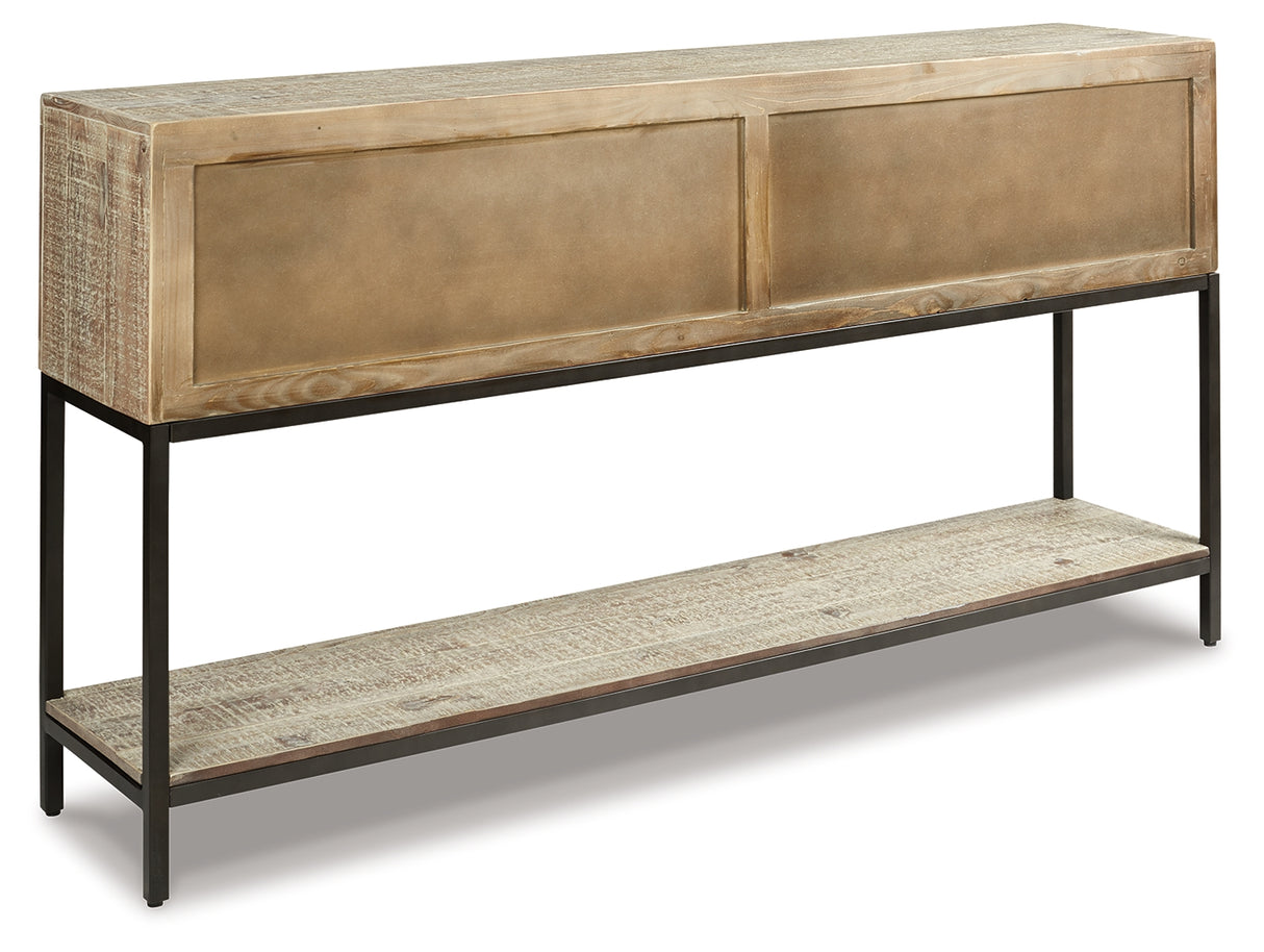 Roanley Distressed White Sofa/Console Table