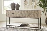 Roanley Distressed White Sofa/Console Table