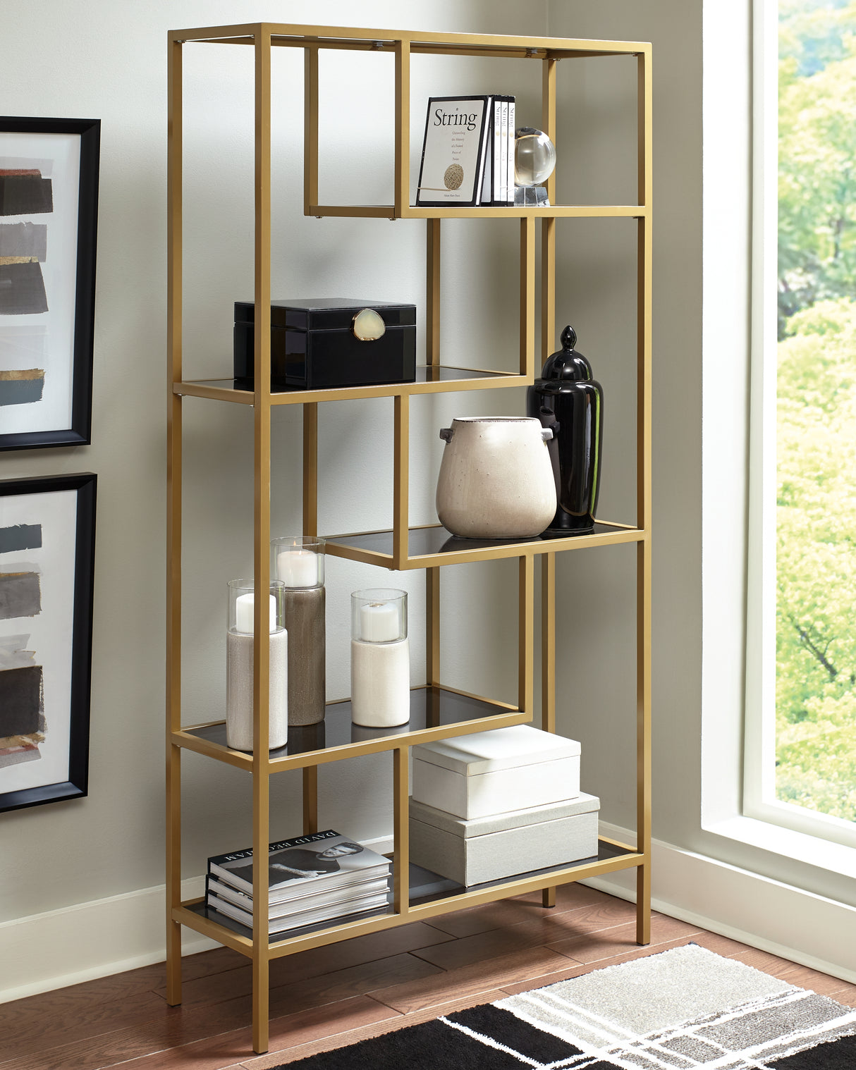 Frankwell Gold Finish Bookcase