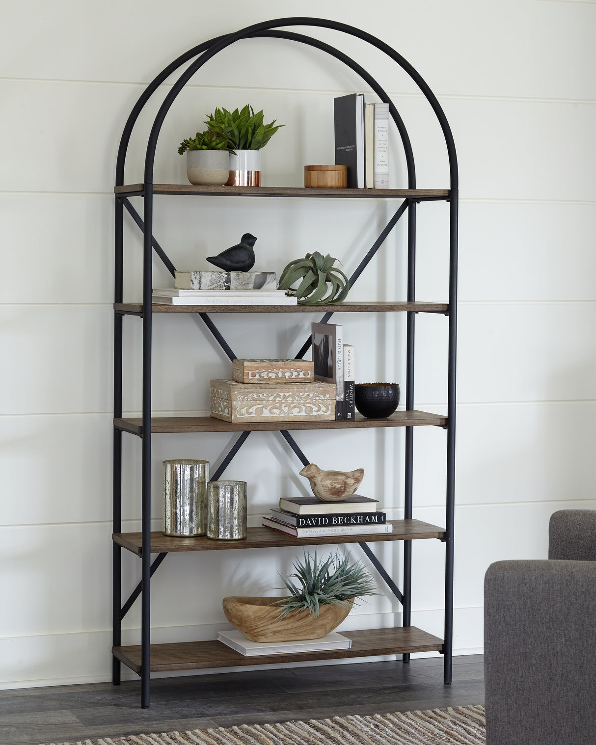 Galtbury Brown/Black Bookcase