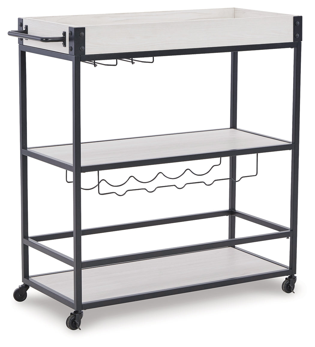 Bayflynn White/Black Bar Cart