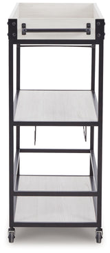 Bayflynn White/Black Bar Cart