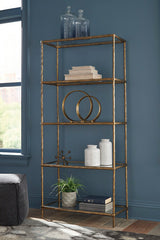 Ryandale Antique Brass Finish Bookcase