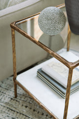 Ryandale Antique Brass Finish Accent Table