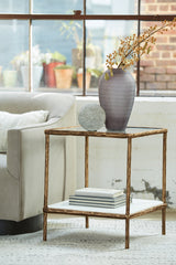 Ryandale Antique Brass Finish Accent Table