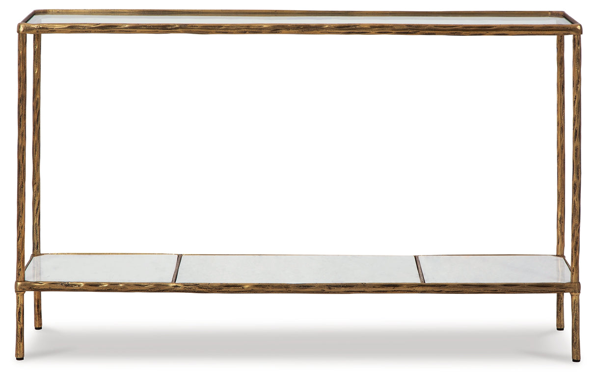 Ryandale Antique Brass Finish Console Sofa Table