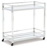 Chaseton Clear/Silver Finish Bar Cart