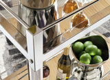 Chaseton Clear/Silver Finish Bar Cart