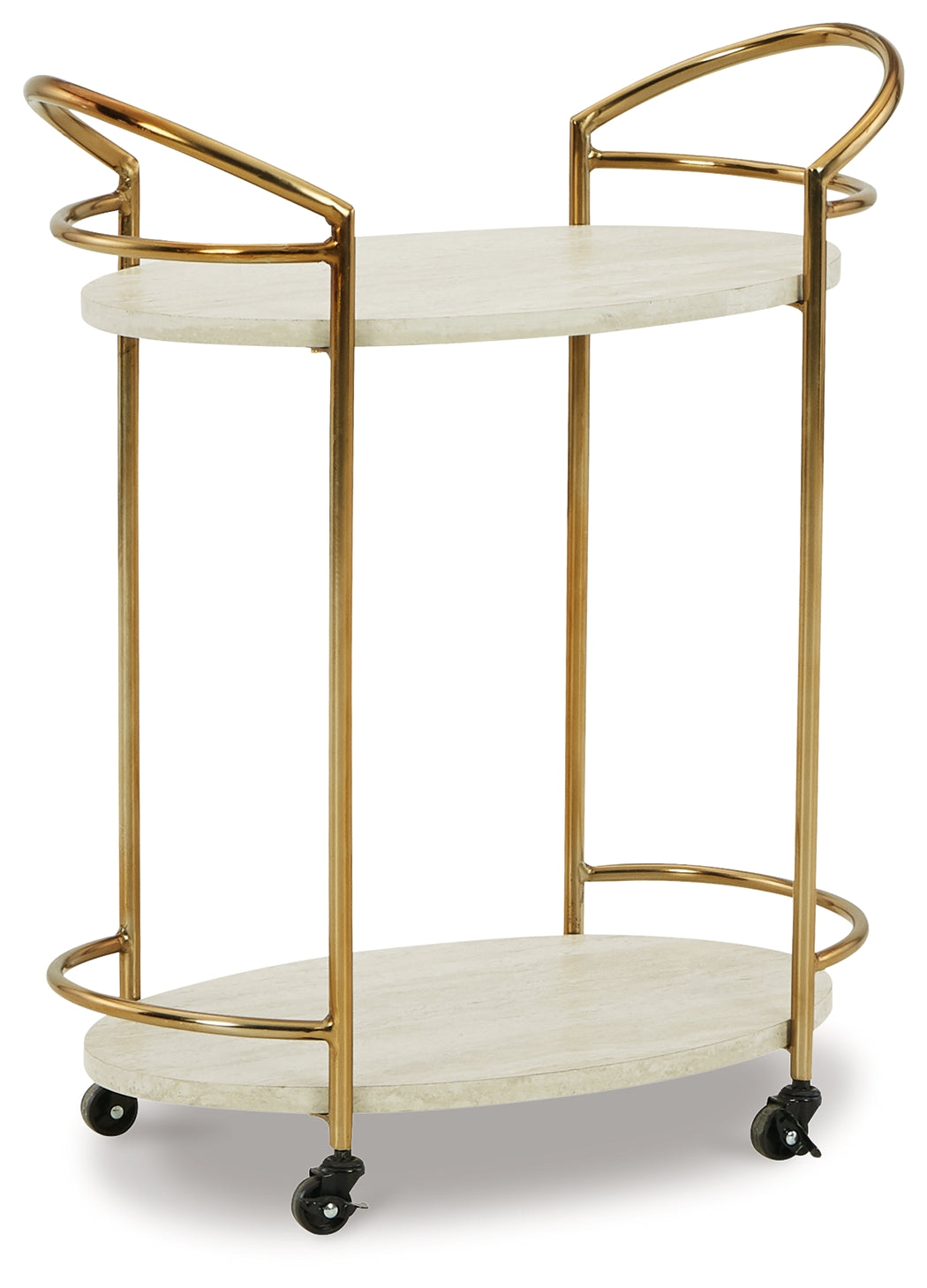 Tarica Cream/Gold Finish Bar Cart