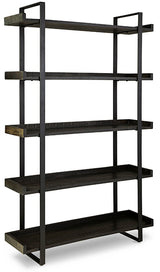 Kevmart Grayish Brown/Black Bookcase