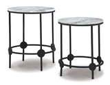 Beashaw Gray/Black Accent Table (Set Of 2)