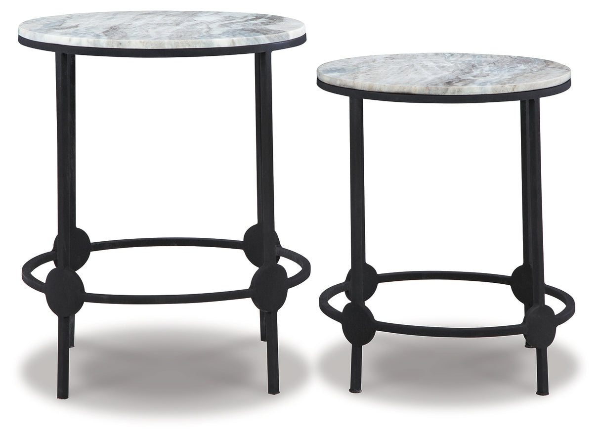 Beashaw Gray/Black Accent Table (Set Of 2)