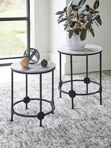 Beashaw Gray/Black Accent Table (Set Of 2)