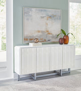 Ornawel Distressed White Accent Cabinet