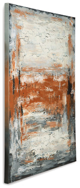 Carmely Gray/White/Orange Wall Art