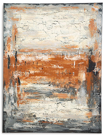 Carmely Gray/White/Orange Wall Art