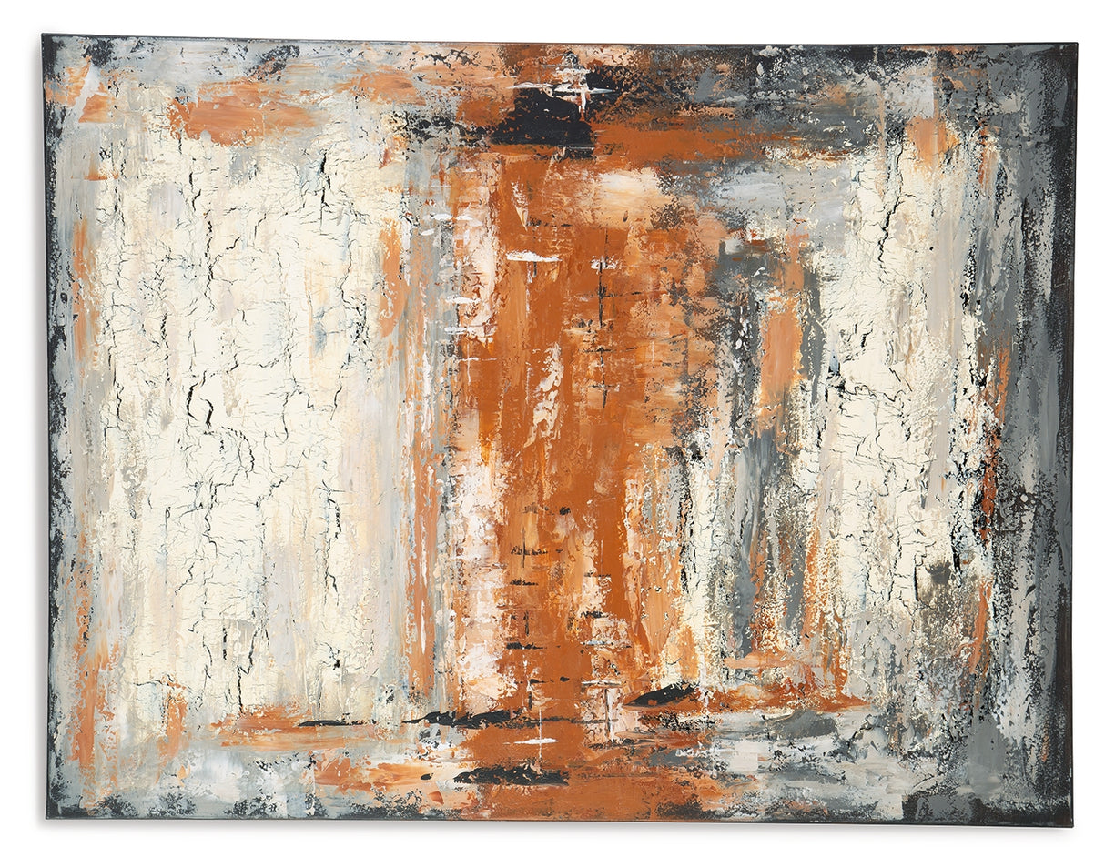 Carmely Gray/White/Orange Wall Art