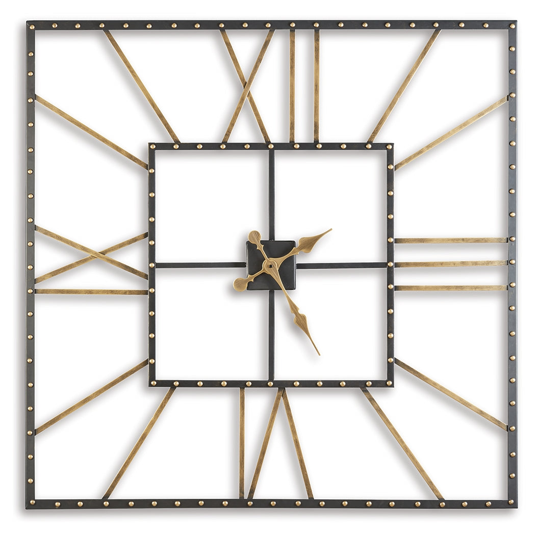 Thames Black/Gold Finish Wall Clock