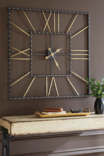 Thames Black/Gold Finish Wall Clock