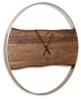 Panchali Brown/Silver Finish Wall Clock