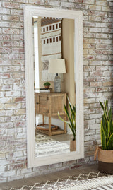 Jacee Antique White Floor Mirror