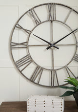 Paquita Antique Silver Wall Clock