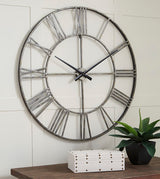 Paquita Antique Silver Wall Clock