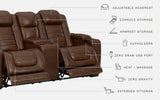 Backtrack Chocolate Power Reclining Loveseat With Console