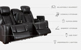 Party Midnight Time Power Reclining Loveseat With Console