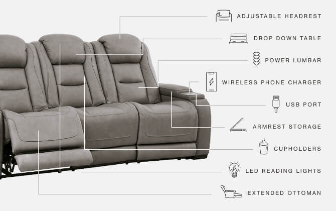 The Gray Man-Den Power Reclining Sofa