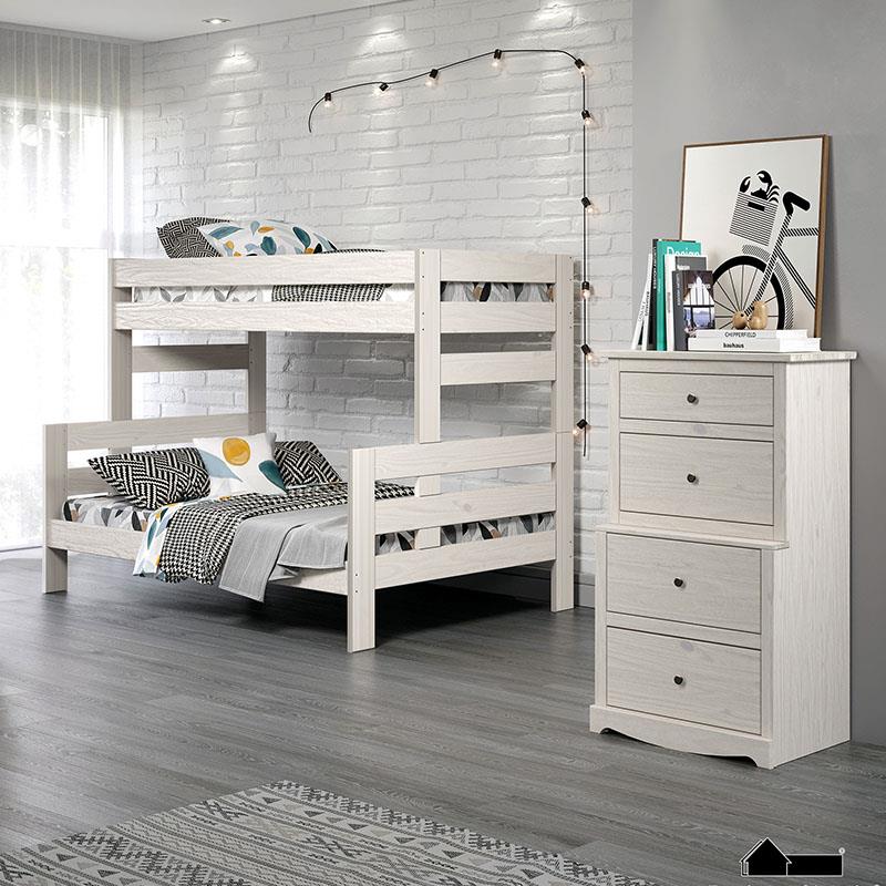 Damaris White Bunk Bed