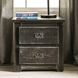 Ampelios Wire-Brushed Black Night Stand