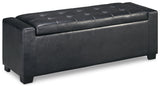 Benches Black Upholstered Storage Bench