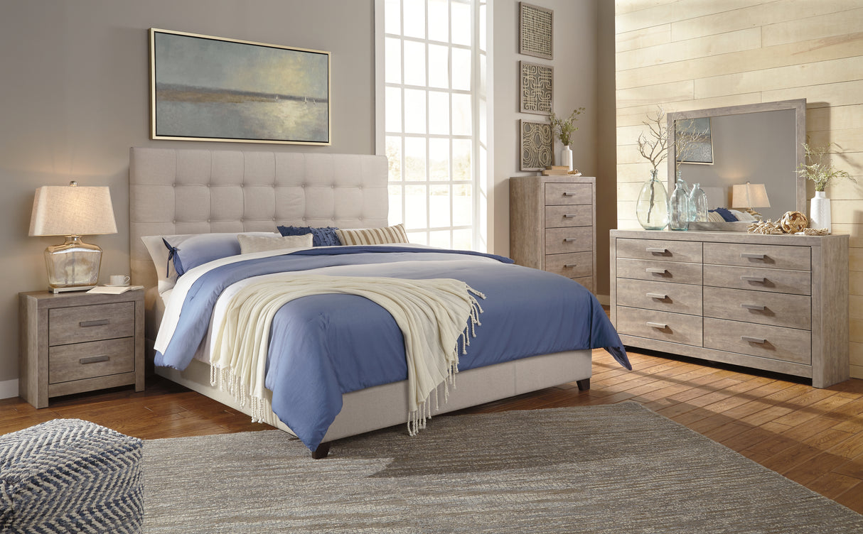 Dolante Beige King Upholstered Bed