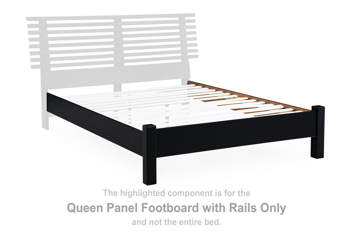 Danziar Black Queen Panel Footboard With Rails