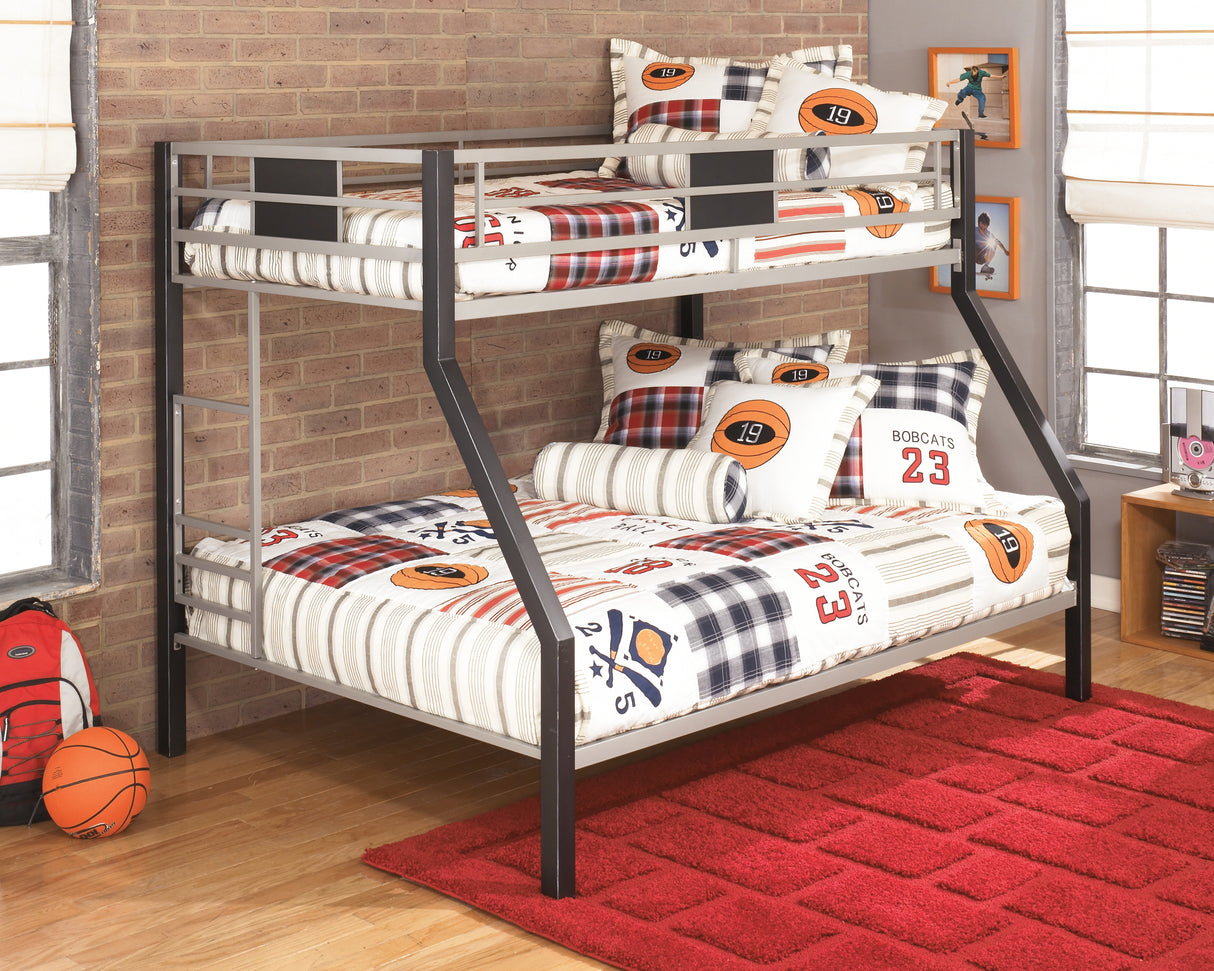 Dinsmore Black/Gray Twin Over Full Bunk Bed