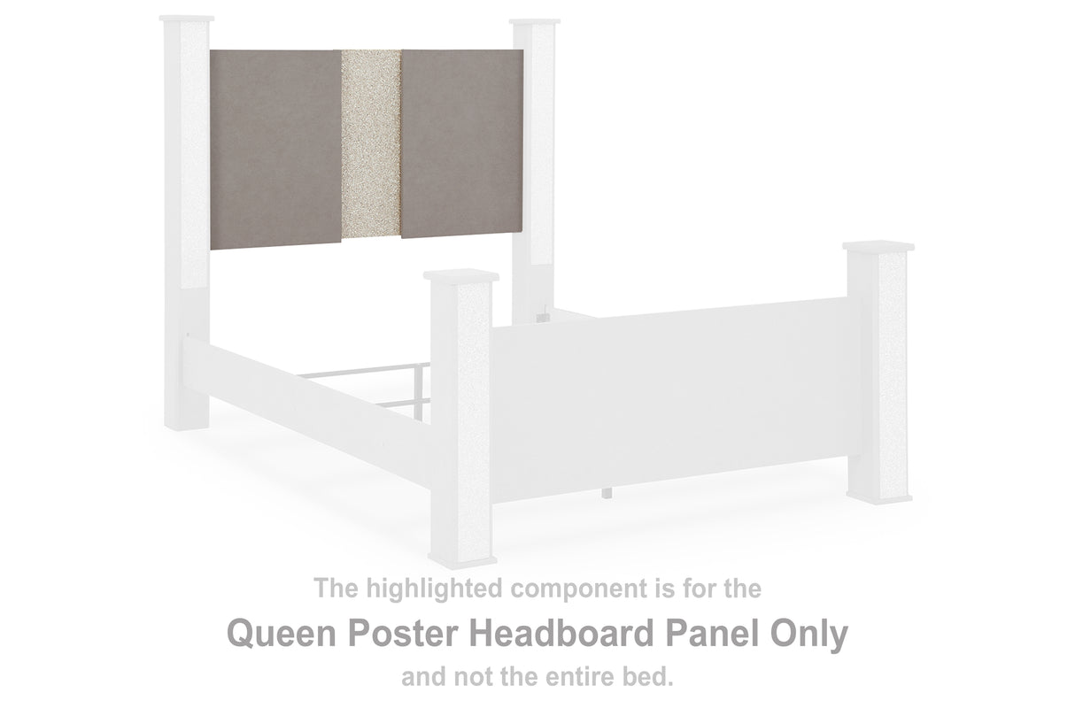 Surancha Gray Queen Poster Headboard Panel