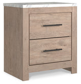 Senniberg King Panel Bed, Dresser, Mirror, and Nightstand